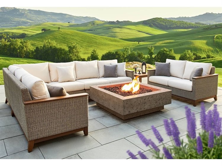 Jensen Outdoor Coral IPE Sectional Lounge Set 2