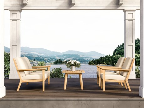 Jensen Outdoor Savannah Teak Conversation Patio Lounge Set