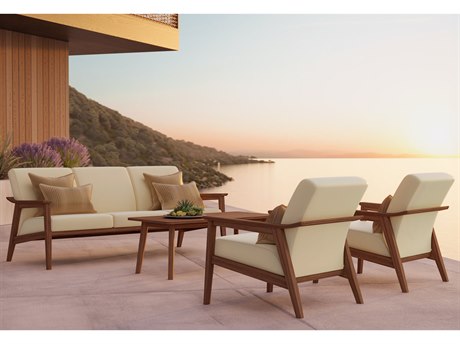 Jensen Outdoor Tempo Aluminum Conversation Patio Lounge Set