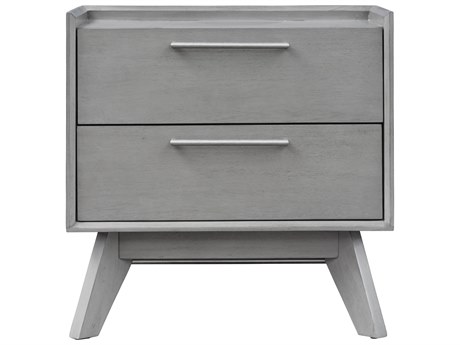 Unique Furniture Rainier 2-Drawers Gray Acacia Wood Nightstand