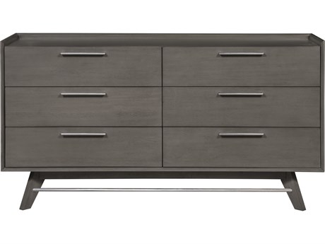 Unique Furniture Rainier 6-Drawers Gray Acacia Wood Double Dresser