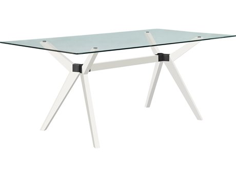 Unique Furniture Rainier Rectangular Glass White Coffee Table