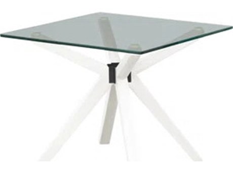 Unique Furniture Rainier Rectangular Glass End Table
