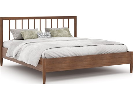 Unique Furniture Sedona Walnut Stain Brown Rubberwood Wood Queen Platform Bed