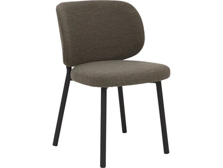 Unique Furniture Swan Brown Upholstered Armless Dining Chair Set of 2