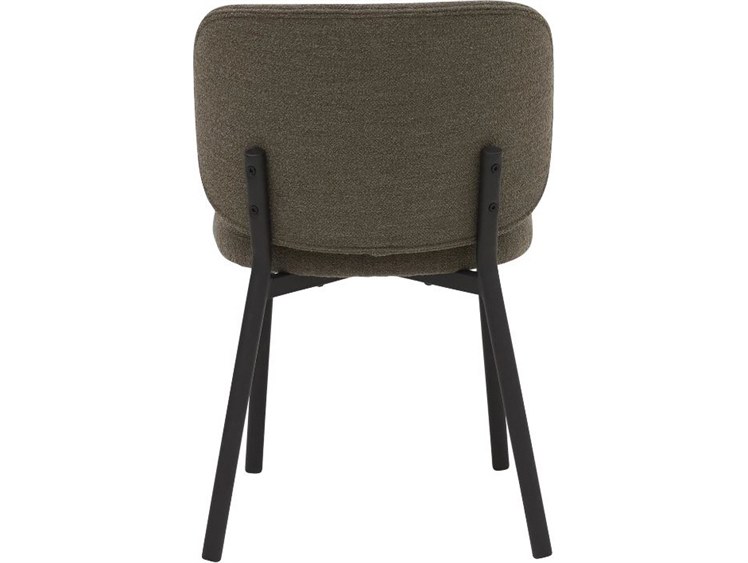 Unique Furniture Swan Brown Upholstered Armless Dining Chair Set of 2