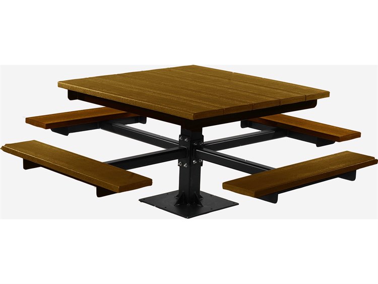 Frog Furnishings T Steel 4 ft. 67'' Wide Square Picnic Table