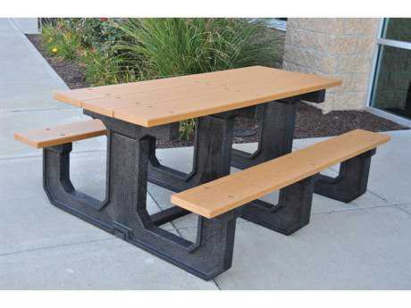 Frog Furnishings Park Place ADA Recycled Plastic 6 ft. 90''W x 58''D Rectangular Picnic Table