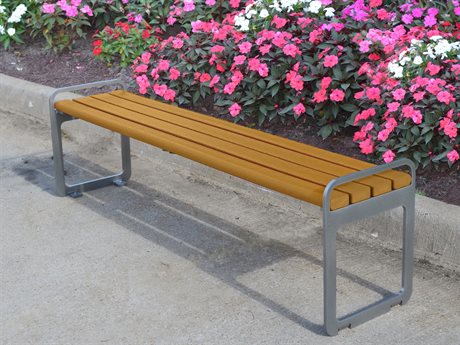 Plaza Stainless Steel 6 ft. Backless Bench