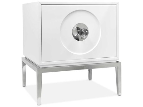 Jonathan Adler Channing Rectangular Wood White End Table