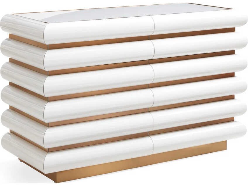 Kiki 6-Drawers White Dresser