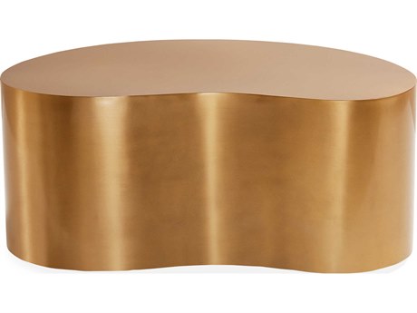 Jonathan Adler Kidney Metal Antique Brass Coffee Table