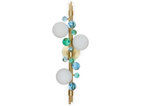 Jonathan Adler Globo 3-Light Brushed Brass Wall Sconce