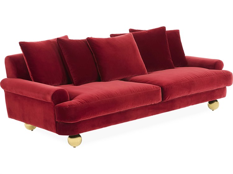 Photos - Sofa Jonathan Adler Greenwich Vincenza Claret Red Velvet Upholstered 34654
