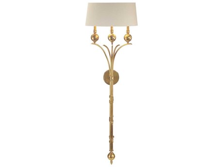 John Richard 3-Light Honey Brass Wall Sconce