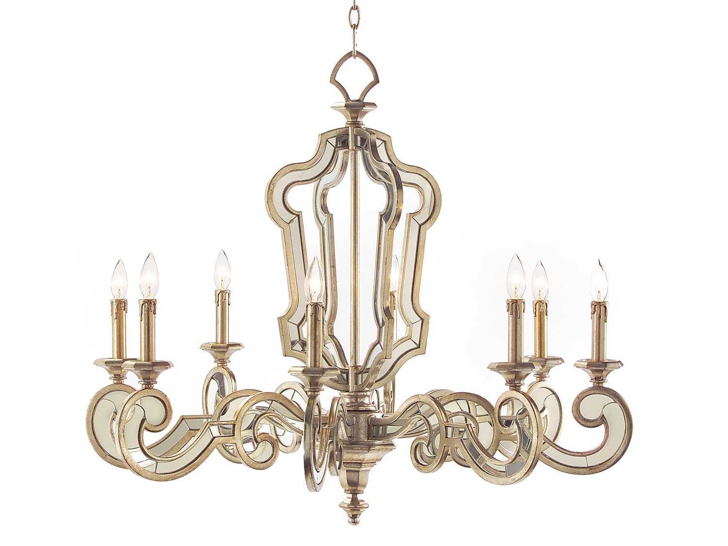 John Richard Aged Silver EightLight 37'' Wide Chandelier JRAJC8760