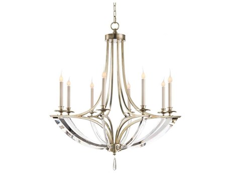 John Richard Mark Mcdowell 8-Light Steel Crystal Candelabra Chandelier