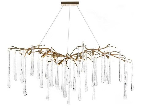 John Richard Mark McDowell Teardrop 9-Light Brass Silver Glass Island Pendant