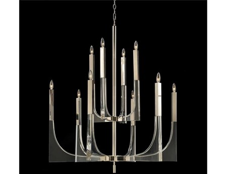 John Richard Mark Mcdowell 10-Light White Polished Clear Chandelier