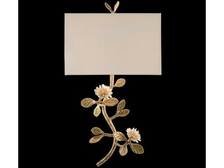 John Richard Mark McDowell Flower 1-Light Brass Wall Sconce