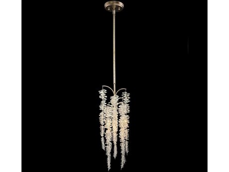 John Richard Cascading Crystal 1-Light Silver Mini Pendant
