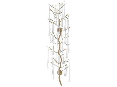 John Richard Mark McDowell Illuminated 8-Light Antique Brass Glass Wall Sconce