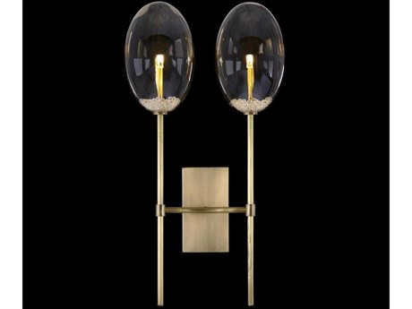 John Richard Echo 2-Light Antique Brass Glass LED Wall Sconce