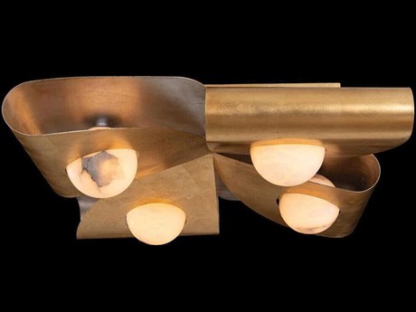 John Richard Dobrar 1-Light Gold Leaf Globe Flush Mount