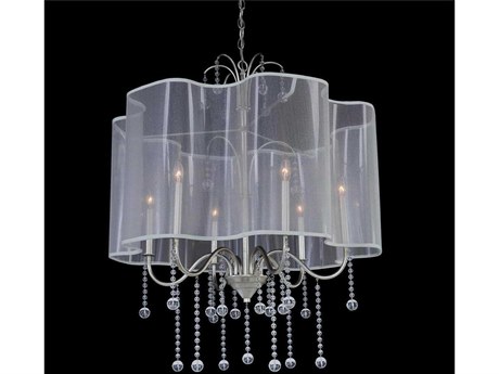 John Richard Parisian 6-Light Antique Parisian Silver Traditional Candelabra Chandelier