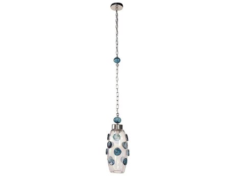 John Richard Cerulean Spots 1-Light Clear Blue Bell Mini Pendant