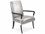 John Richard Christine Rendino Beech Wood Brown Fabric Upholstered Arm Dining Chair  JRAMF1637V228G2179