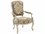 John Richard Christine Rendino Tufted Mahogany Wood Gold Fabric Upholstered Arm Dining Chair  JRAMF1659V2292136AS