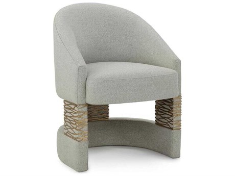 John Richard Haven Acacia Wood Gray Upholstered Armless Dining Chair