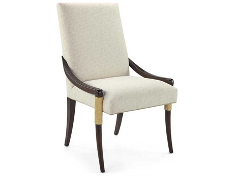 John Richard Savona Beech Wood White Upholstered Armless Dining Chair