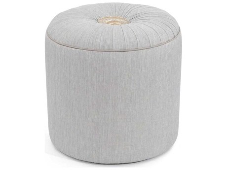 John Richard Rendino White Gray Upholstered Ottoman