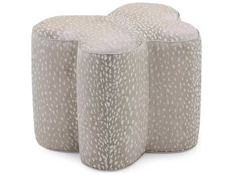 John Richard Mariposa Beige Upholstered Ottoman