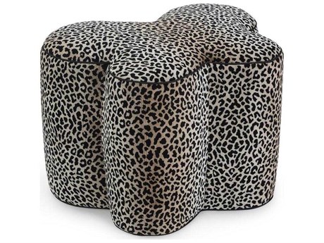 John Richard Mariposa Black Brown Upholstered Ottoman