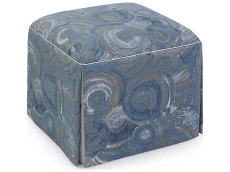 John Richard Chelsea Ionia Sea Blue Upholstered Ottoman