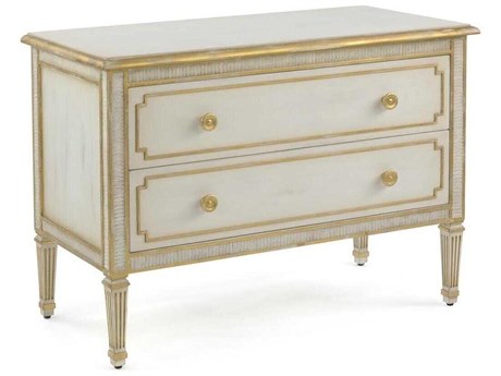 John Richard Mark McDowell Vallejo 2-Drawers Gold Beech Wood Nightstand