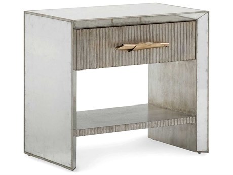 John Richard Moon Shadow 1-Drawer Gray Oak Wood Nightstand