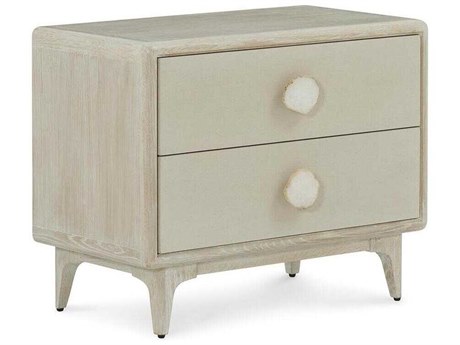 John Richard Alba 2-Drawers Oak Wood Nightstand