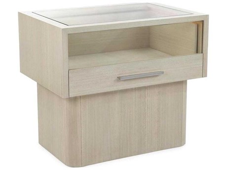 John Richard Beachside 1-Drawer White Beech Wood Nightstand