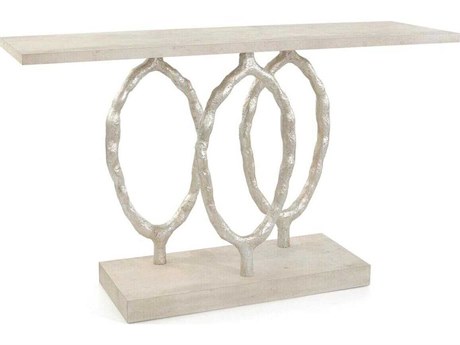 John Richard Anello Rectangular Wood Tiza Gesso Console Table