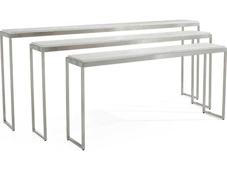 John Richard Kano Rectangular Resin Silver Leaf Console Table