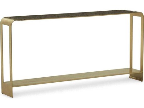 John Richard Napoli Rectangular Metal Brushed Brass Console Table