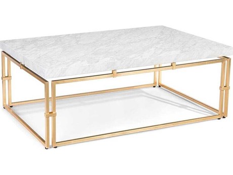 John Richard Calabris Rectangular Marble Gold Coffee Table