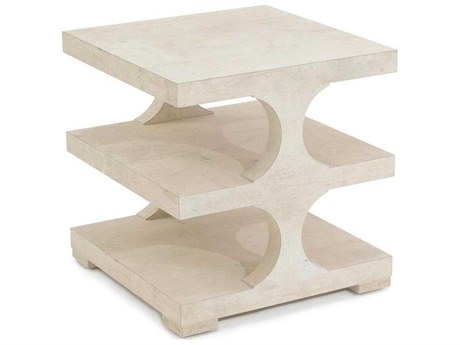 John Richard Loftus Square Wood Tiza Gesso End Table