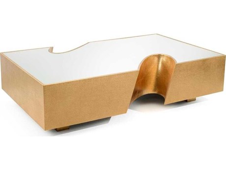 John Richard Mark McDowell Vorago Rectangular Glass Gold Coffee Table