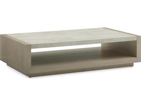 John Richard Skyline Rectangular Wood Tiza Gesso Coffee Table
