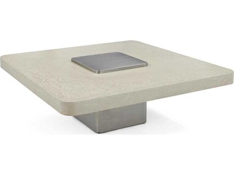 John Richard Plateau Square Wood Ivory Coffee Table